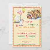 Invitation Chic Fiesta Aquarelle Tacos Baby shower Tequila (Devant)