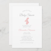 Invitation Chic fille Baby shower femme enceinte bébé bosse (Devant / Derrière)