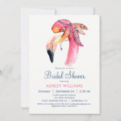 Invitation Chic Flamant rose Rose nuptiale douche (Devant)