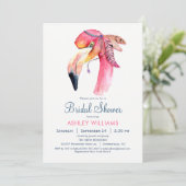 Invitation Chic Flamant rose Rose nuptiale douche (Debout devant)