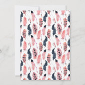 Invitation Chic Flamant rose Rose nuptiale douche (Dos)