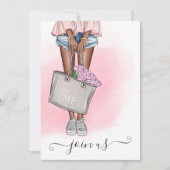 Invitation Chic Fleur Rose Enterrement de Vie de Jeune Fille  (Devant)