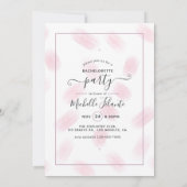 Invitation Chic Fleur Rose Enterrement de Vie de Jeune Fille  (Dos)