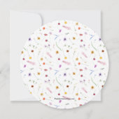 Invitation Chic Fleur sauvage Fête des mariées ronde (Dos)