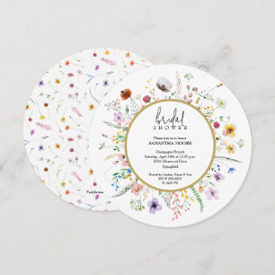 Invitation Chic Fleur sauvage Fête des mariées ronde