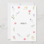 Invitation Chic Fleur sauvage Floral Folial Mariage aquarelle (Dos)