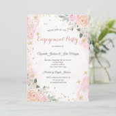 Invitation Chic Fleurs d'aquarelle Fiançailles de flocons de  (Debout devant)