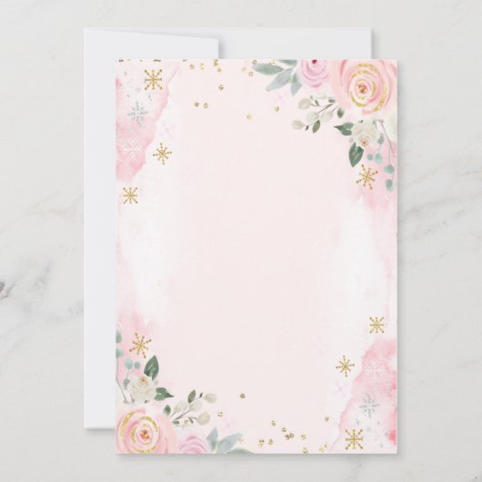 Invitation Chic Fleurs d'aquarelle Fiançailles de flocons de  (Dos)