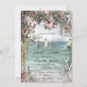 Invitation Chic Fleurs tropicales Océan (Devant)
