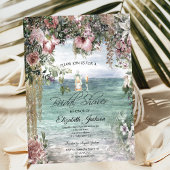 Invitation Chic Fleurs tropicales Océan