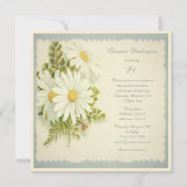 Invitation Chic Fleurs Vintage 21e Anniversaire (Dos)