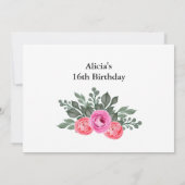 Invitation Chic Flora Dusty Rose Or Sweet 16 Party (Dos)