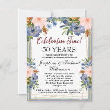 Chic Floral Anniversaire de Mariage de Tout Âge à