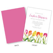 Invitation Chic Floral Aquarelle Tulip Dîner de Pâques