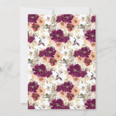 Invitation Chic Floral Citrouille Thanksgiving Dîner (Dos)