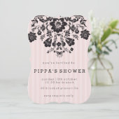 Invitation Chic Floral Douche Parisienne (Debout devant)