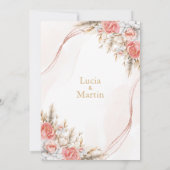 Invitation Chic Floral et feuille espagnol Notre Mariage (Dos)