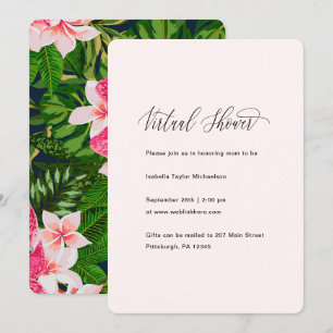 Invitation Chic Floral et le Baby shower virtuel verdoyant