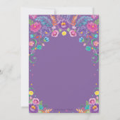 Invitation Chic Floral Flowers mexicains Baby shower Fiesta (Dos)