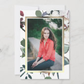 Invitation Chic Floral Frame Photo Graduation Party (Devant)