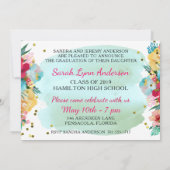 Invitation Chic Floral & Gold Parties scintillant Aquarelle G (Dos)