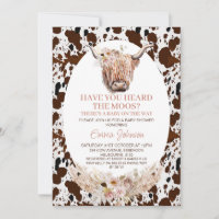 Chic Floral Highland Cow Baby shower de vache