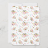 Invitation Chic Floral Magical Unicorn Fille fête d'anniversa (Dos)