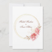 Invitation Chic Floral or musulman Mariage arabe islamique (Dos)