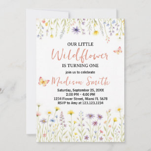 Invitation Chic Floral Premier anniversaire