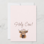 Invitation Chic Floral Saint Vache Highland Baby shower de va (Dos)