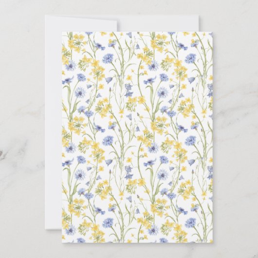 Invitation Chic Floral Spring Calligraphie Fête des mariées (Dos)