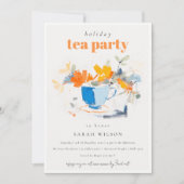 Invitation Chic Floral Tea Cup Fête Tea Party (Devant)