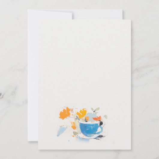 Invitation Chic Floral Tea Cup Fête Tea Party (Dos)