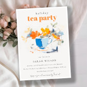Invitation Chic Floral Tea Cup Fête Tea Party