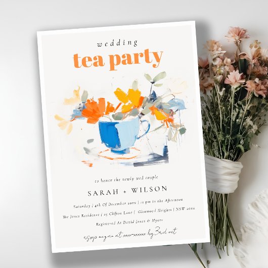 Invitation Chic Floral Tea Cup Mariage Tea Party