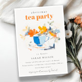 Invitation Chic Floral Tea Cup Noël Tea Party