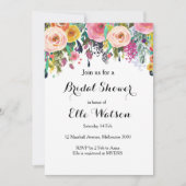 Invitation chic florale de Fête de la mariée (Devant)