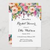 Invitation chic florale de Fête de la mariée (Devant / Derrière)