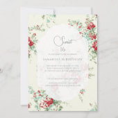 Invitation Chic florale Shabby Sweet 16 (Devant)