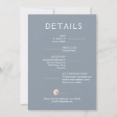 Invitation Chic Florals Mariage tout en un Dusty bleu (Dos)