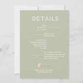 Invitation Chic Florals Mariage tout en un seul Sage Vert (Dos)