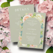 Invitation Chic Florals Mariage tout en un seul Sage Vert