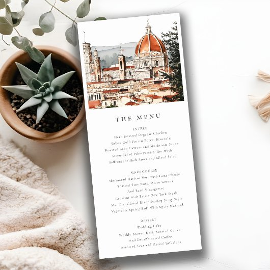 Invitation Chic Florence Cathédrale Italie Mariage Menu Card
