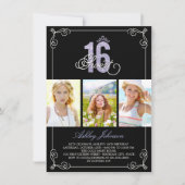 Invitation Chic Flourish Glam Sweet 16 Photo Anniversaire (Devant)