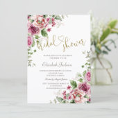 Invitation Chic  Flowers Bridal Shower  (Debout devant)