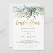 Invitation Chic Foliage | Douche Couples (Devant)