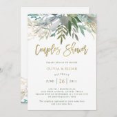 Invitation Chic Foliage | Douche Couples (Devant / Derrière)