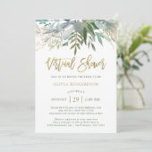 Invitation Chic Foliage | Fête des mariées virtuelle (Debout devant)
