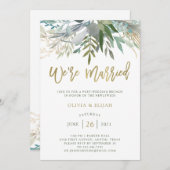 Invitation Chic Foliage | Nous sommes mariés (Devant / Derrière)