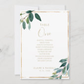 Invitation Chic Foliage Tableau Numéro 1 Tableau de sièges (Devant)